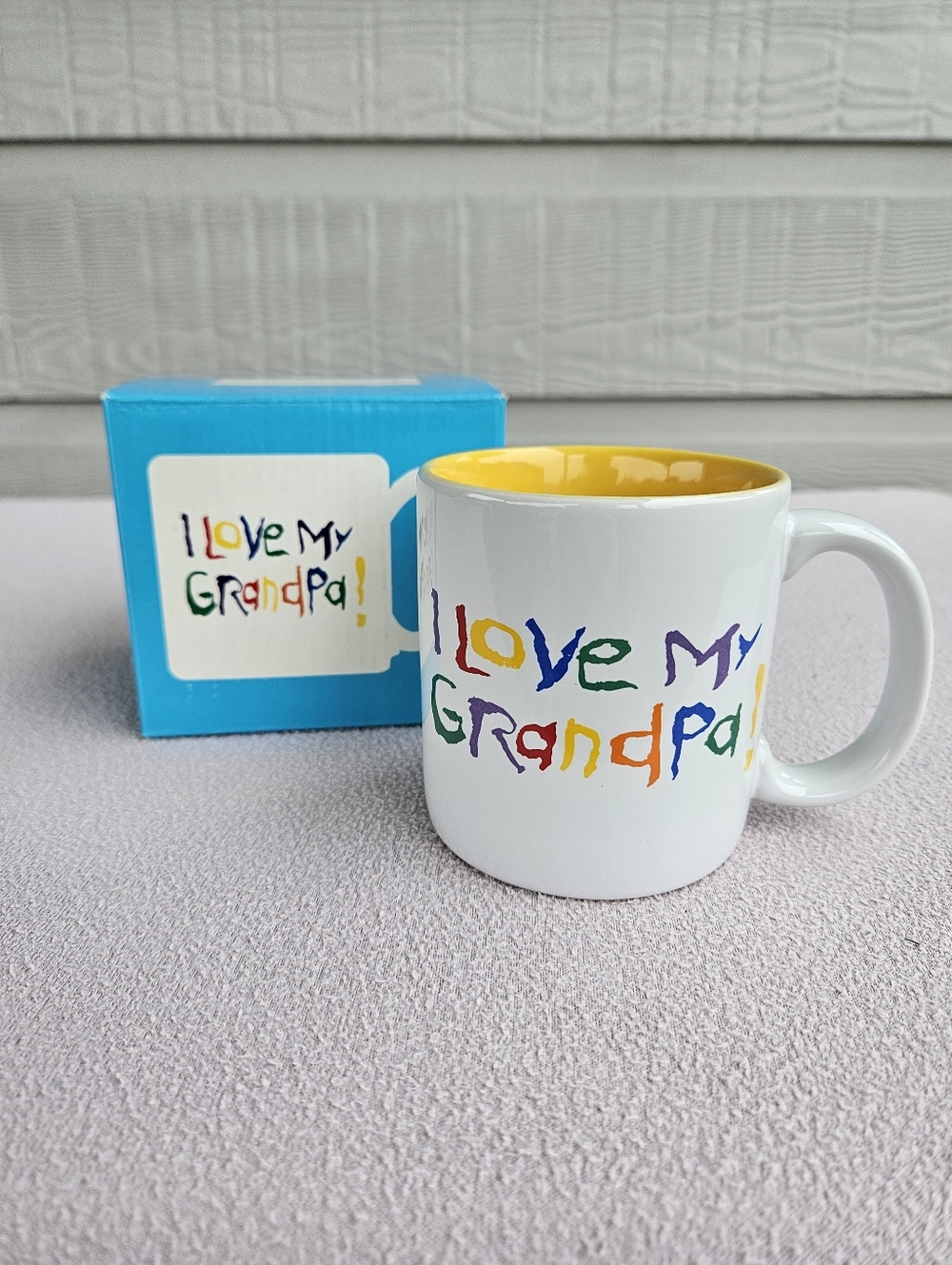 American Greetings I Love <3 My Grandpa Mug 10oz Crayon Letters